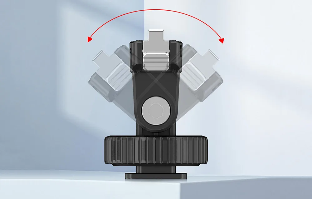 Puluz adapter with adjustable tilt function shown in multiple positions