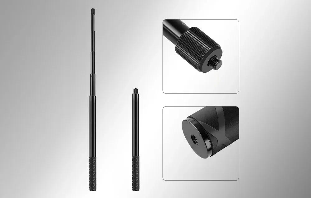 PULUZ handlebar mount with 150 cm selfie stick for motorcycle and bicycle cameras