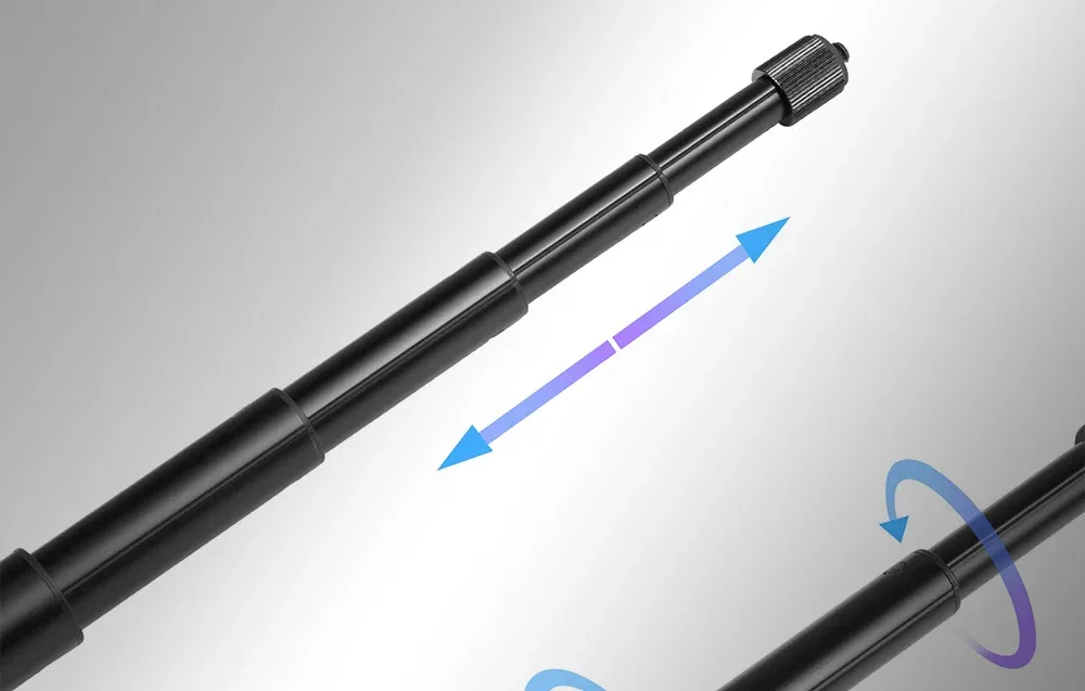 PULUZ 150 cm telescopic selfie stick for 360 camera recording