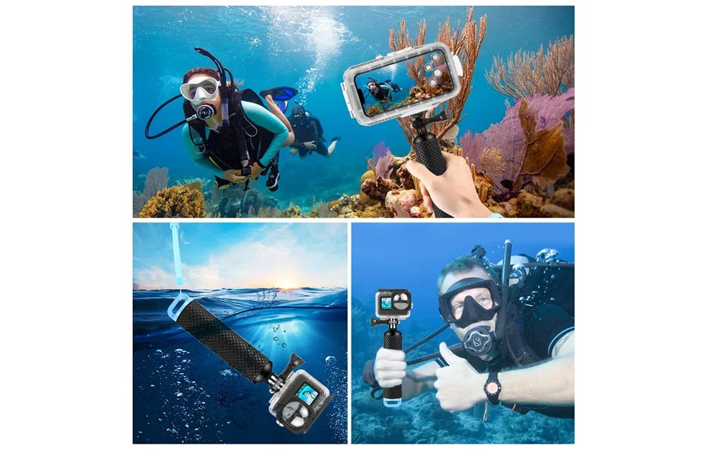 PULUZ floating hand grip for action cameras in black