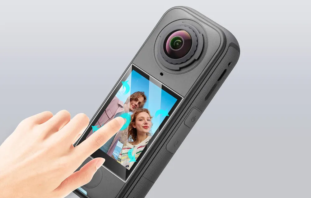 Using the Insta360 X4 Air touchscreen with Puluz tempered glass applied