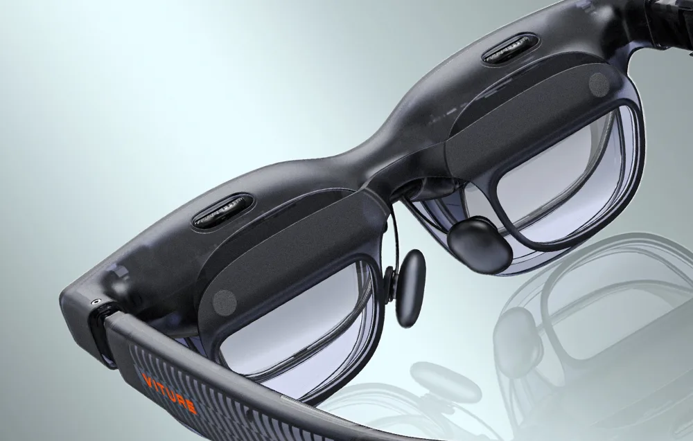 VITURE Luma XR glasses with prescription lens frame installed