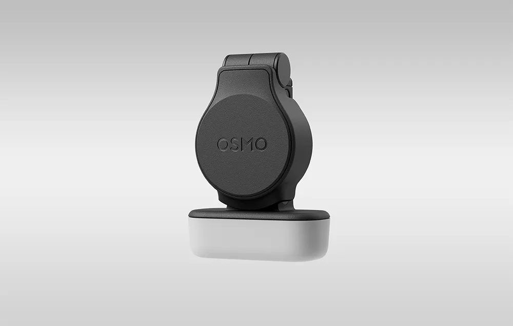Rear view of the black fill light mount with embossed OSMO branding on the circular element