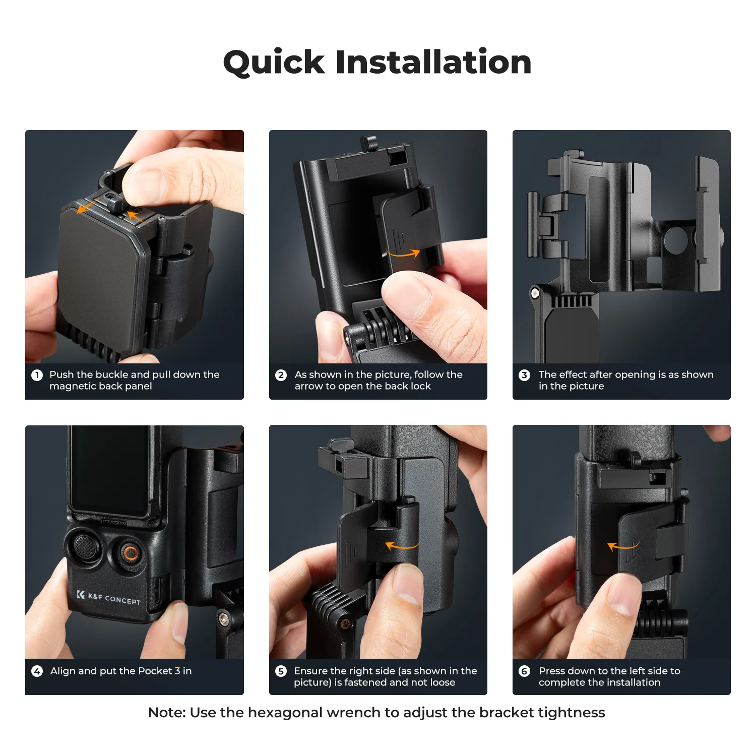 Magnetyczny uchwyt rozszerzający do DJI Osmo Pocket 3 marki K&F Concept KF31.143-6