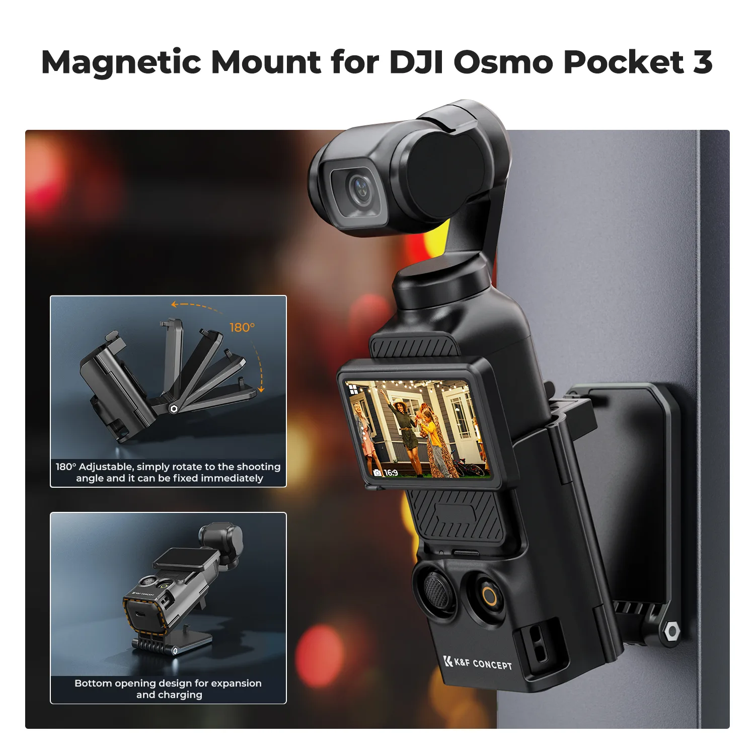 Magnetyczny uchwyt rozszerzający do DJI Osmo Pocket 3 marki K&F Concept KF31.143-2