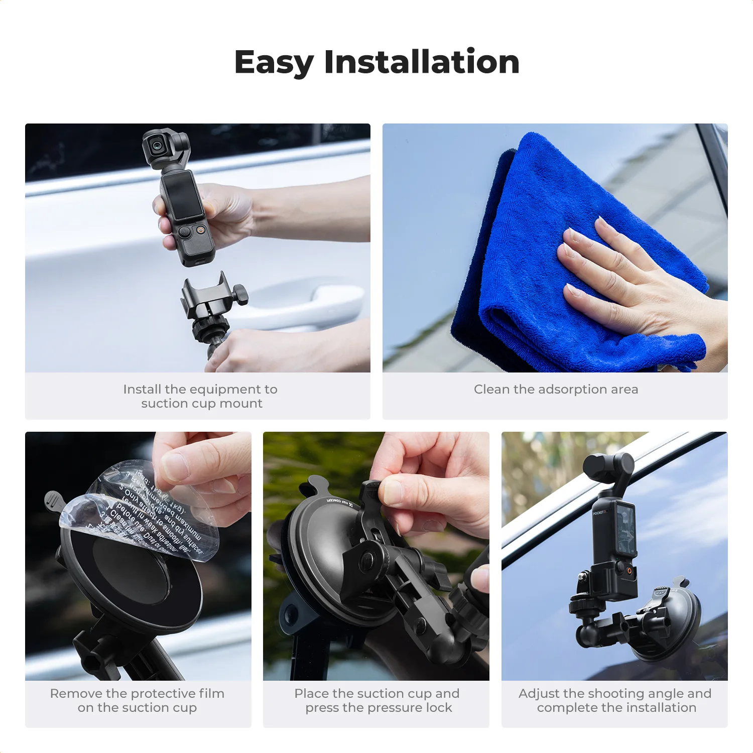 K&F Concept suction mount set for DJI Osmo Pocket 3