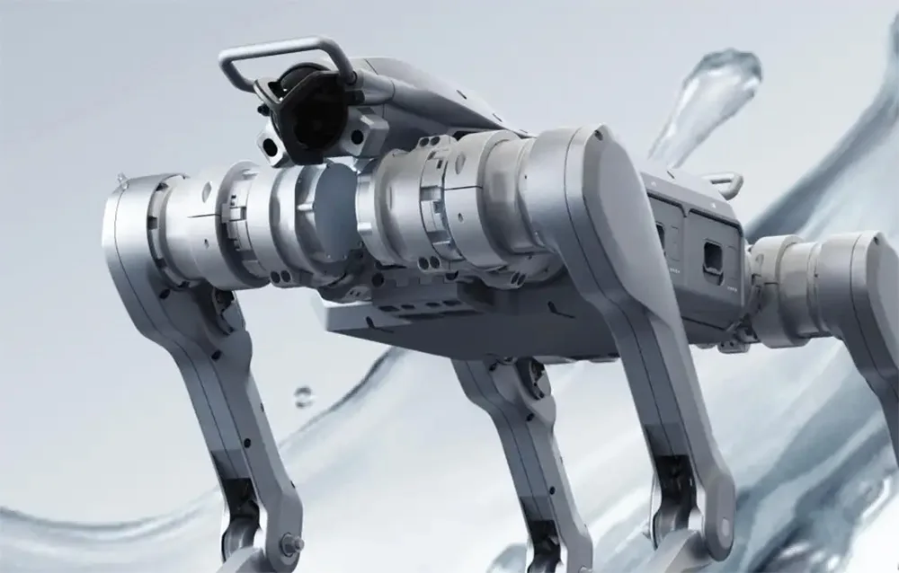 UNITREE quadruped robot near the water