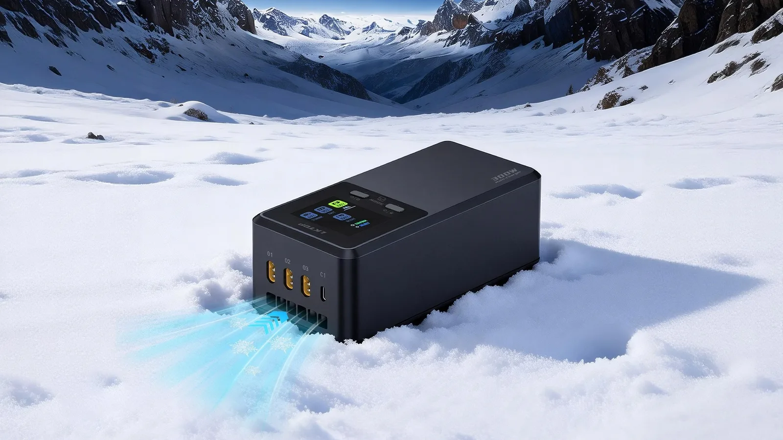 Intelligent cooling system in the LKTOP 300W 3-channel charger