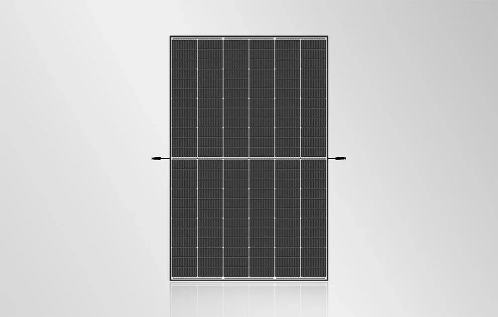 Trina Solar Panel pionowo na szarym tle