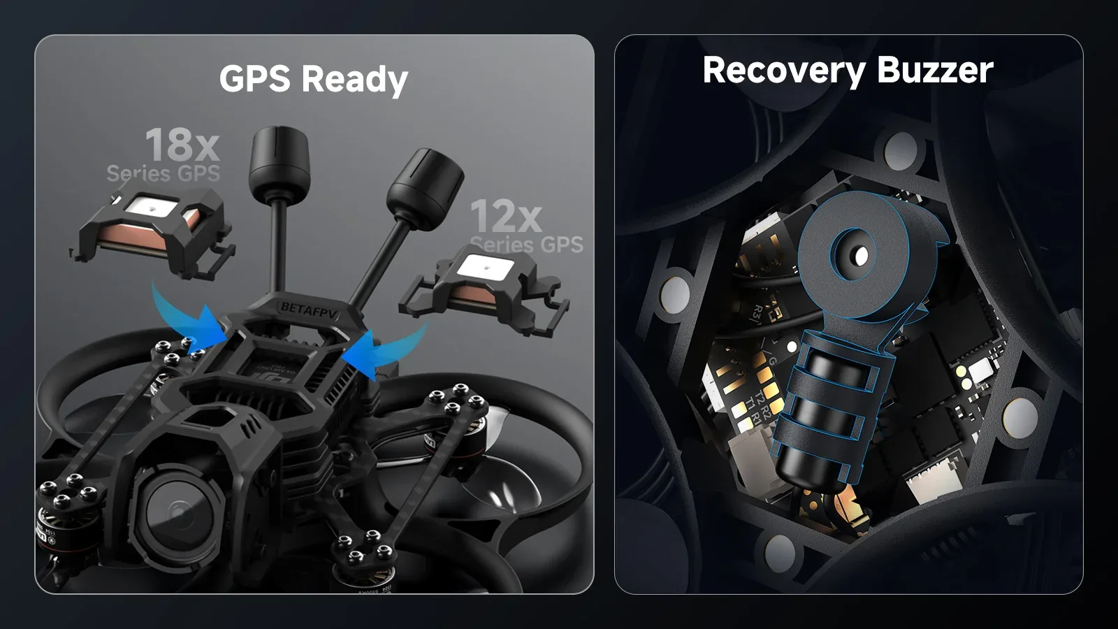 GPS i buzzer bezszczotkowego quadcoptera typu whoop Pavo20 Pro II