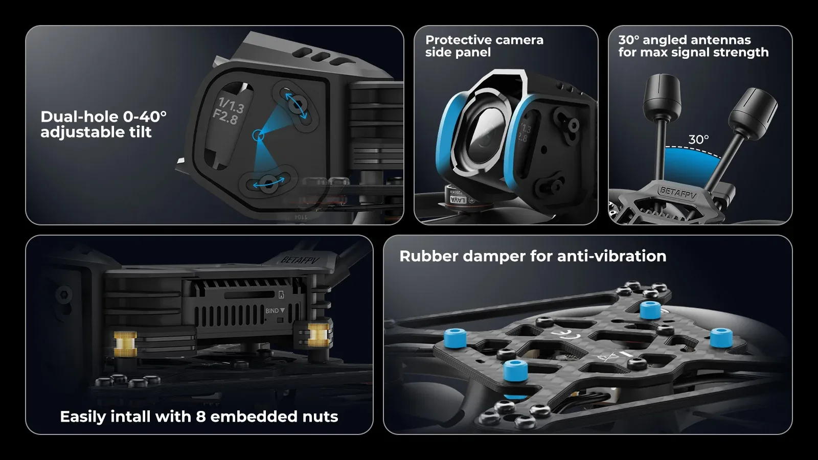 Uchwyt O4 Pro bezszczotkowego quadcoptera typu whoop Pavo20 Pro II
