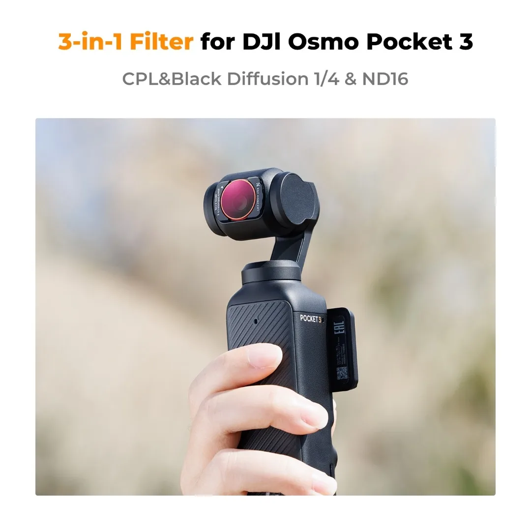 Filtr 3 w 1 CPL+Black Mist 1/4+ND16 K&F Concept do kamery DJI Osmo Pocket 3 2_MegaDron