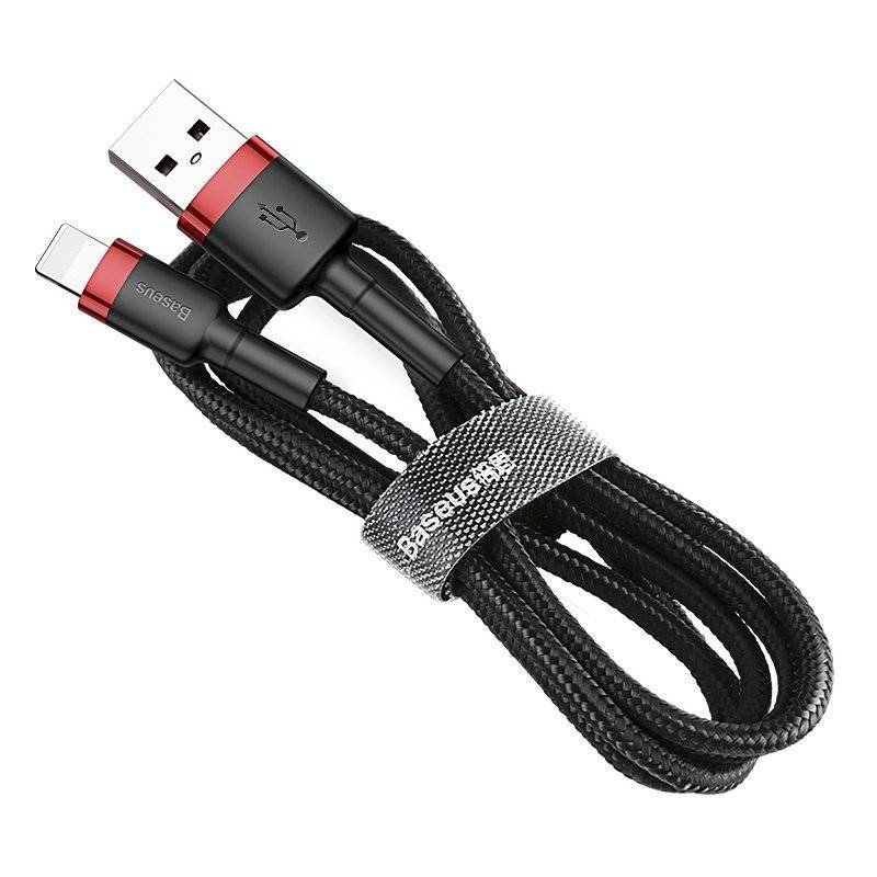 Kabel Baseus Cafule Lightning USB czarno-czerwony