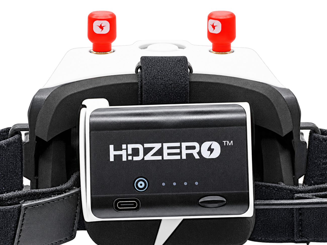 Obudowa baterii HDZero Rear-Mount zamontowana z tyłu gogli FPV