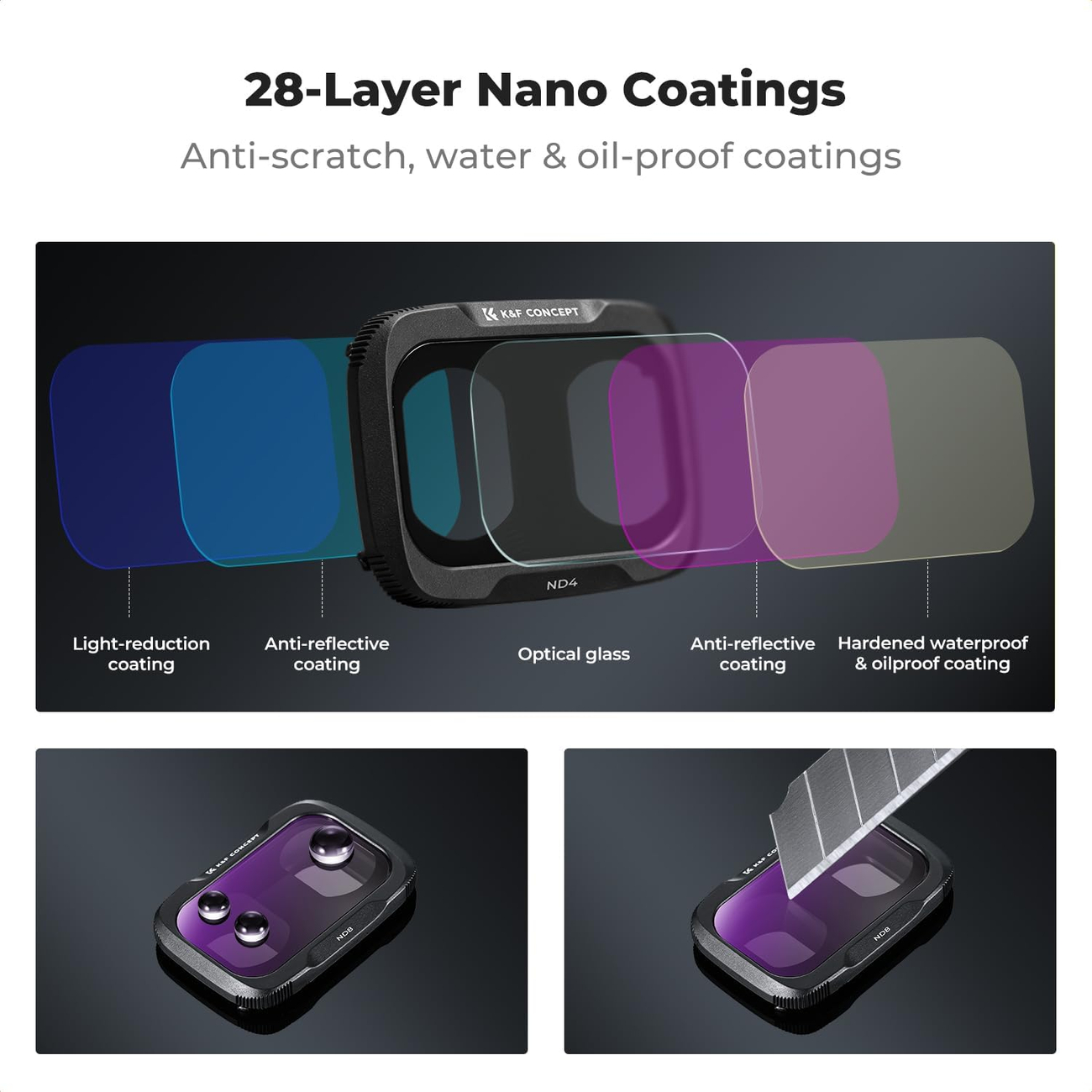 28-warstwowe powłoki Nano filtrów K&F Concept