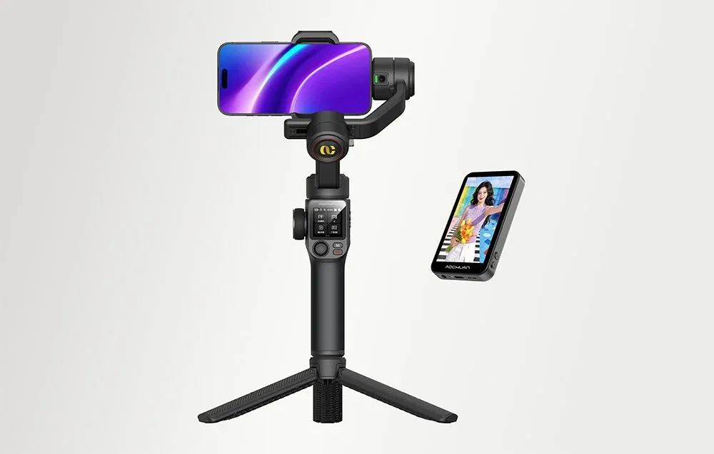 Gimbal AOCHUAN S3 z dodatkowym ekranem czarny
