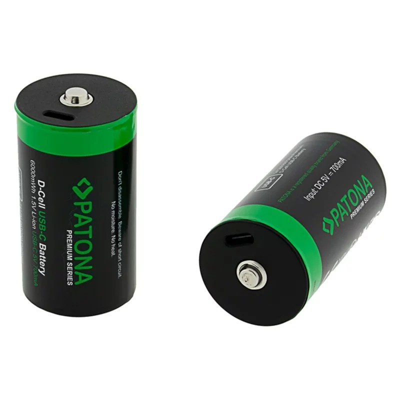 Zestaw PATONA Premium LR20 Mono D z kablem USB-C 1 do 2