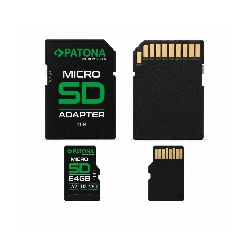 PATONA Premium Micro SD XC 64GB karta i adapter SD