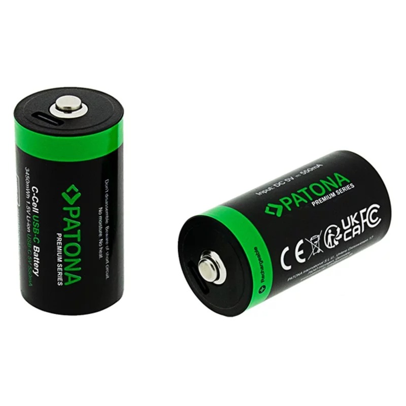 PATONA Premium 2x LR14 Baby C z kablem USB-C