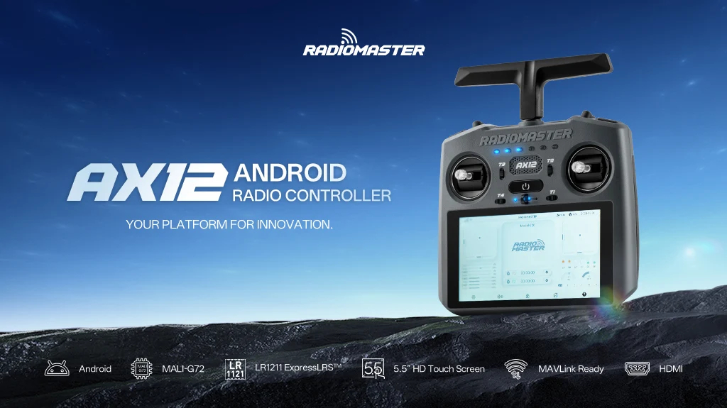 Aparatura RadioMaster AX12 ELRS Charcoal