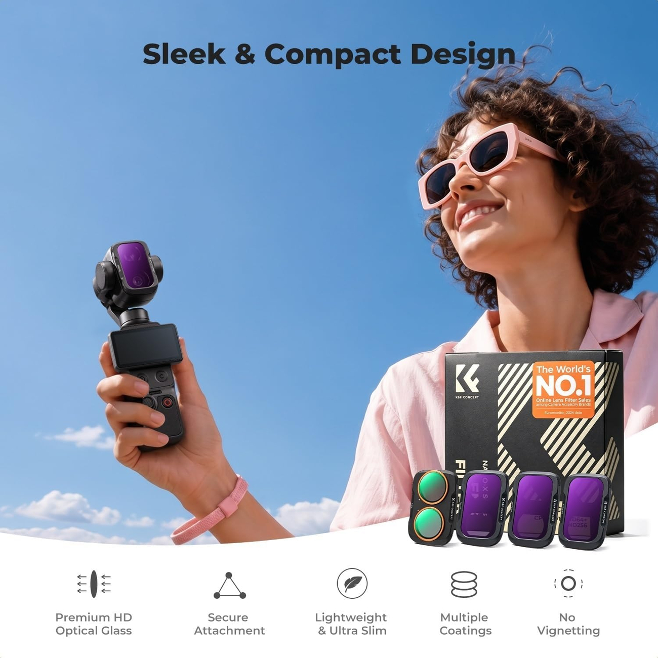 Filtr CPL K&F Concept do kamery DJI Osmo Pocket 4P