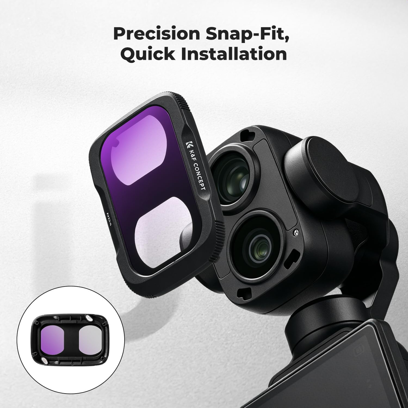 Mocowanie Precision Snap-Fit filtrów K&F Concept do DJI Osmo Pocket 4P