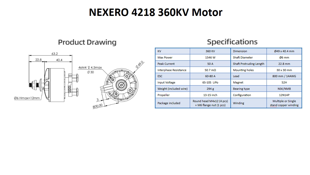 NEXERO 4218 360 kV - rysunek techniczny i specyfikacja