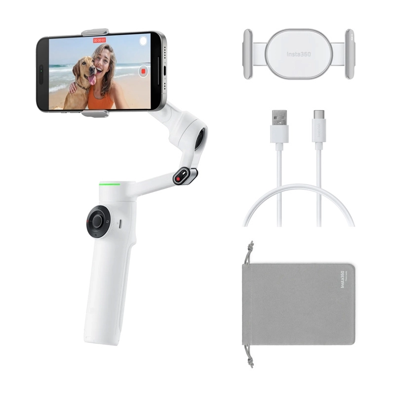 Insta360 Flow 2 Pro AI Tracker Stabilizer Bundle (white) - MegaDron