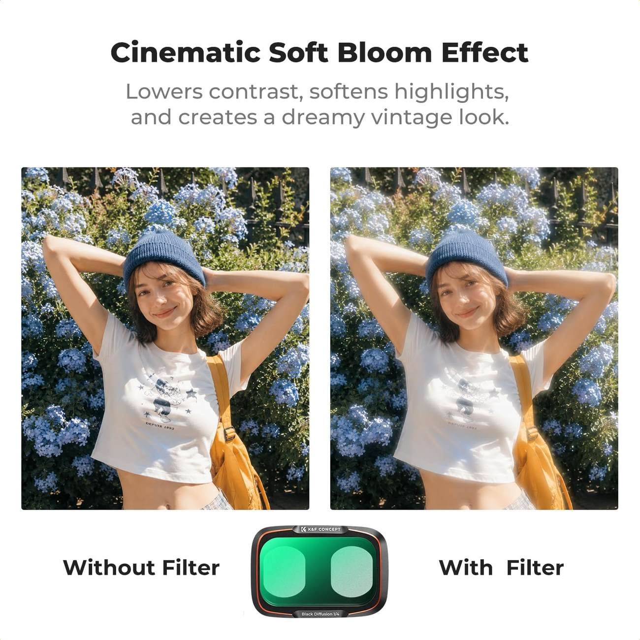 Efekt Black Diffusion 1/4 w filtrze K&F Concept