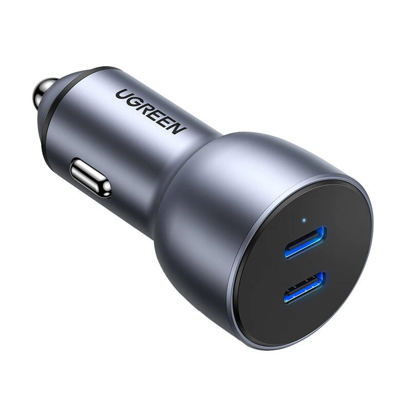 Ładowarka samochodowa UGREEN CD213 2x USB-C 36 W szara
