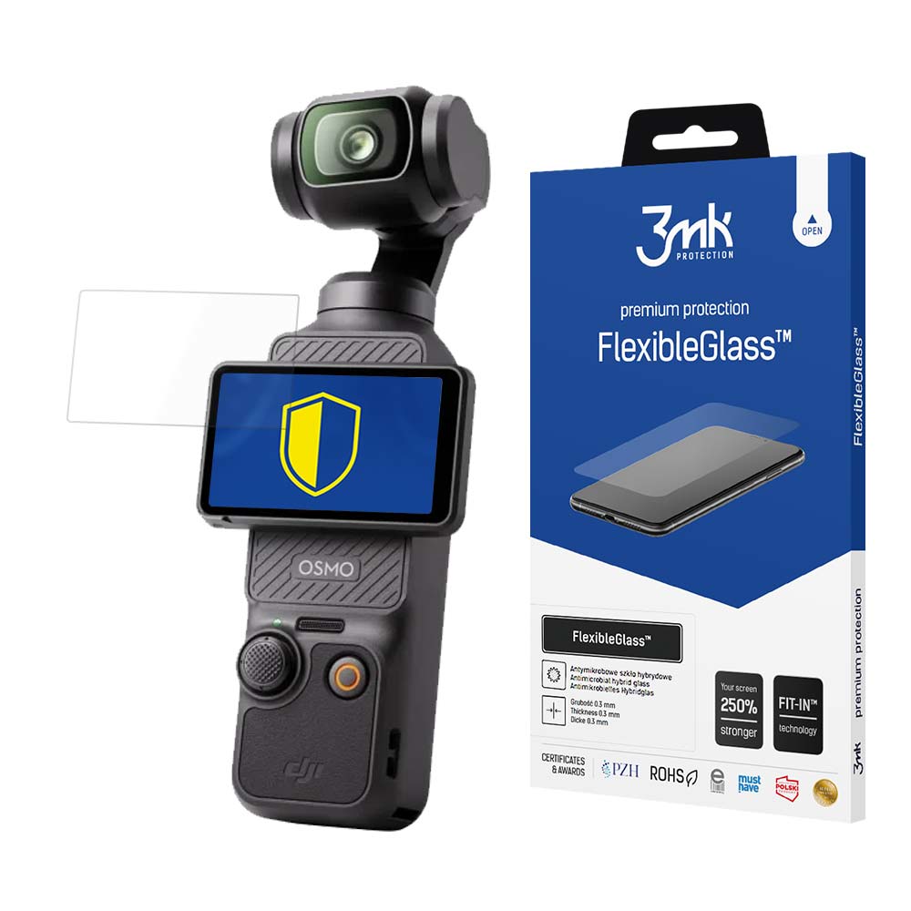 Zdjęcie produktu: Nietłukące szkło hybrydowe na DJI Osmo Pocket 3 - 3mk FlexibleGlass
