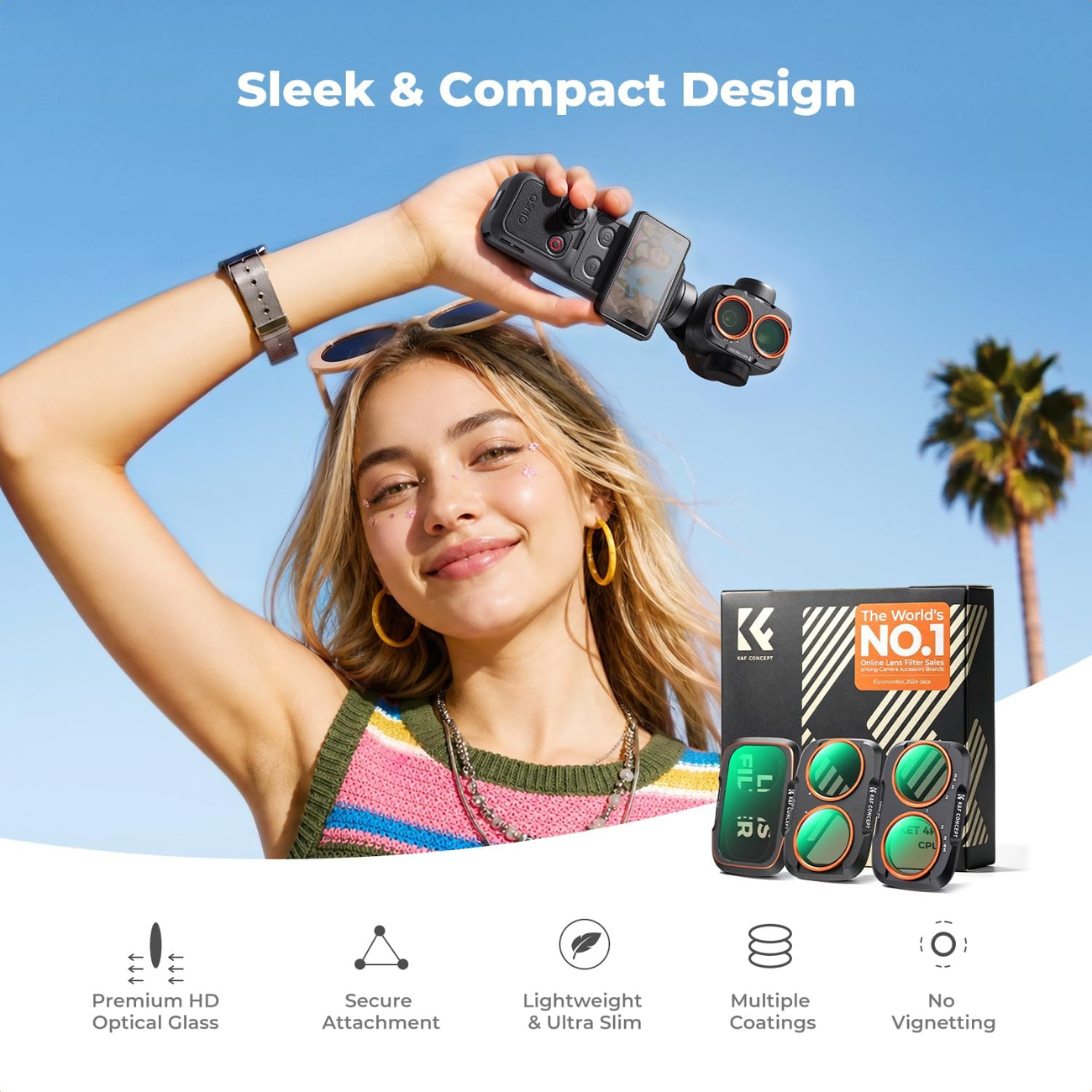 Filtr CPL K&F Concept do kamery DJI Osmo Pocket 4P